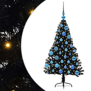 Vidaxl kunstmatig voorverlicht kerstboom met 150 led zwart 120 cm pvc - afbeelding 2
