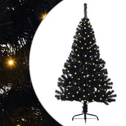 Vidaxl kunstmatig voorverlicht kerstboom met 150 led zwart 150 cm pvc - afbeelding 2