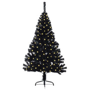 Vidaxl kunstmatig voorverlicht kerstboom met 150 led zwart 150 cm pvc - afbeelding 3