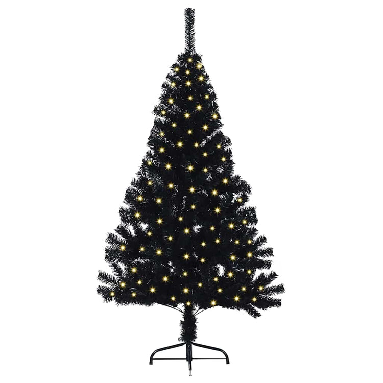 Vidaxl kunstmatig voorverlicht kerstboom met 150 led zwart 150 cm pvc