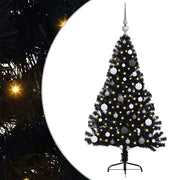 Vidaxl kunstmatig voorverlicht kerstboom met 150 led zwart 150 cm pvc - afbeelding 2