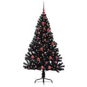 Vidaxl kunstmatig voorverlicht kerstboom met 150 led zwart 150 cm pvc - afbeelding 3