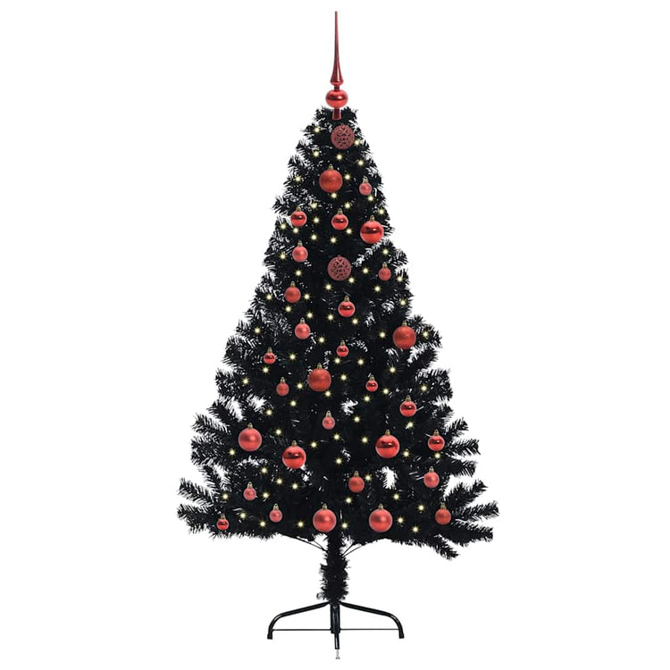 Vidaxl kunstmatig voorverlicht kerstboom met 150 led zwart 150 cm pvc