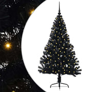 Vidaxl kunstmatig voorverlicht kerstboom met 150 led zwart 150 cm pvc - afbeelding 2