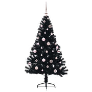 Vidaxl kunstmatig voorverlicht kerstboom met 150 led zwart 150 cm pvc - afbeelding 3