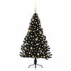 Vidaxl kunstmatig voorverlicht kerstboom met 150 led zwart 150 cm pvc