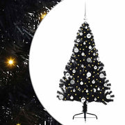 Vidaxl kunstmatig voorverlicht kerstboom met 150 led zwart 150 cm pvc - afbeelding 2