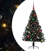 Vidaxl kunstmatig voorverlicht kerstboom met 150 led zwart 150 cm pvc - afbeelding 2