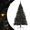 Vidaxl kunstmatig voorverlicht kerstboom met 300 led zwart 180 cm pvc