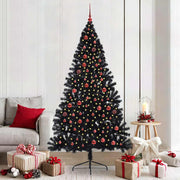 Vidaxl kunstmatig voorverlicht kerstboom met 300 led zwart 210 cm pvc - afbeelding 1