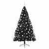 Vidaxl kunstmatig voorverlicht kerstboom met 300 led zwart 210 cm pvc