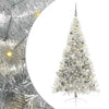 Vidaxl kunstmatig voorverlicht kerstboom met 300 led zilver 210 cm pet