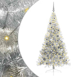Vidaxl kunstmatig voorverlicht kerstboom met 300 led zilver 210 cm pet - afbeelding 2