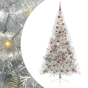 Vidaxl kunstmatig voorverlicht kerstboom met 300 led zilver 210 cm pet - afbeelding 2