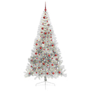 Vidaxl kunstmatig voorverlicht kerstboom met 300 led zilver 210 cm pet - afbeelding 3