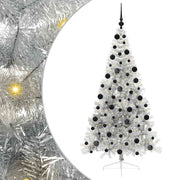 Vidaxl kunstmatig voorverlicht kerstboom met 300 led zilver 210 cm pet - afbeelding 2