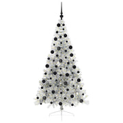 Vidaxl kunstmatig voorverlicht kerstboom met 300 led zilver 210 cm pet - afbeelding 3