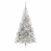 Vidaxl kunstmatig voorverlicht kerstboom met 300 led zilver 210 cm pet - afbeelding 3