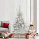 Vidaxl kunstmatig voorverlicht kerstboom met 300 led zilver 210 cm pet