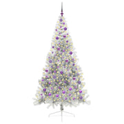 Vidaxl kunstmatig voorverlicht kerstboom met 300 led zilver 210 cm pet - afbeelding 3