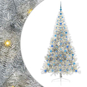 Vidaxl kunstmatig voorverlicht kerstboom met 300 led zilver 210 cm pet - afbeelding 2