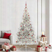 Vidaxl kunstmatig voorverlicht kerstboom met 300 led zilver 240 cm pet - afbeelding 1