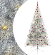 Vidaxl kunstmatig voorverlicht kerstboom met 300 led zilver 240 cm pet - afbeelding 2