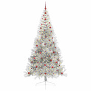 Vidaxl kunstmatig voorverlicht kerstboom met 300 led zilver 240 cm pet - afbeelding 3