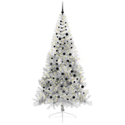 Vidaxl kunstmatig voorverlicht kerstboom met 300 led zilver 240 cm pet - afbeelding 3