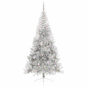 Vidaxl kunstmatig voorverlicht kerstboom met 300 led zilver 240 cm pet - afbeelding 3