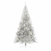 Vidaxl kunstmatig voorverlicht kerstboom met 300 led zilver 240 cm pet - afbeelding 3