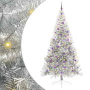 Vidaxl kunstmatig voorverlicht kerstboom met 300 led zilver 240 cm pet - afbeelding 2