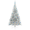 Vidaxl kunstmatig voorverlicht kerstboom met 300 led zilver 240 cm pet