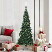 Vidaxl hoek kunstkerstboom met 300 led groen 180 cm pvc en metaal - afbeelding 1