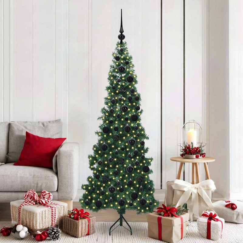 Vidaxl hoek kunstkerstboom met 300 led groen 180 cm pvc en metaal