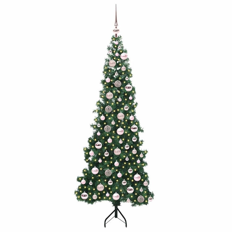 Vidaxl hoek kunstkerstboom groen 180 cm pvc en metaal
