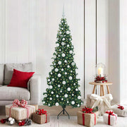 Vidaxl hoek kunstkerstboom met 300 led groen 180 cm pvc en metaal - afbeelding 1