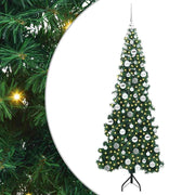 Vidaxl hoek kunstkerstboom met 300 led groen 180 cm pvc en metaal - afbeelding 2