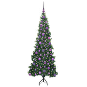 Vidaxl hoek kunstkerstboom met 300 led groen 180 cm pvc en metaal - afbeelding 3