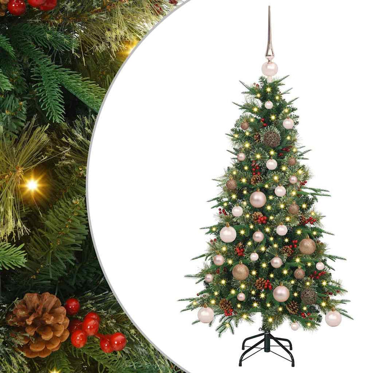 Vidaxl kunstmatige inklapbare kerstboom groen 120 cm pe en pvc