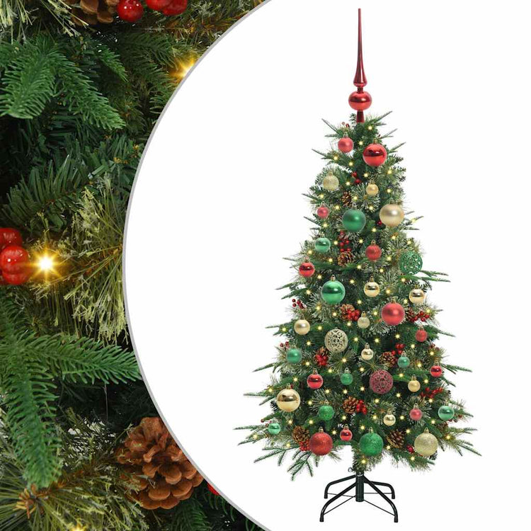 Vidaxl kunstmatige inklapbare kerstboom groen 120 cm pe en pvc