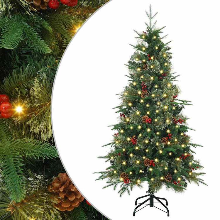 Vidaxl kunstmatige inklapbare kerstboom groen 150 cm pe en pvc