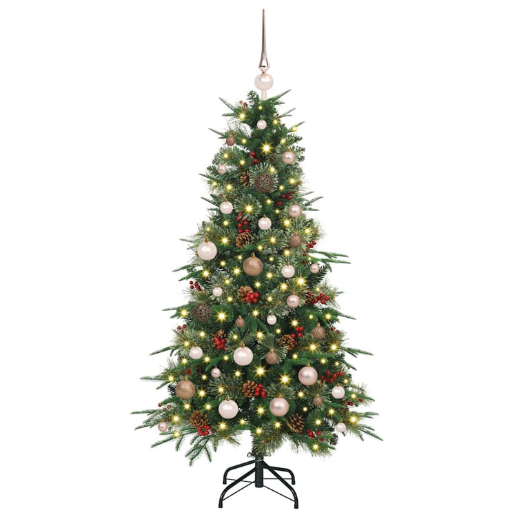 Vidaxl kunstmatige inklapbare kerstboom groen 150 cm pe en pvc