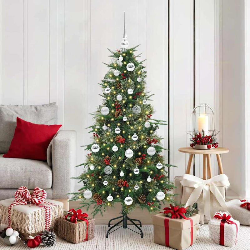 Vidaxl kunstmatige inklapbare kerstboom groen 150 cm pe en pvc