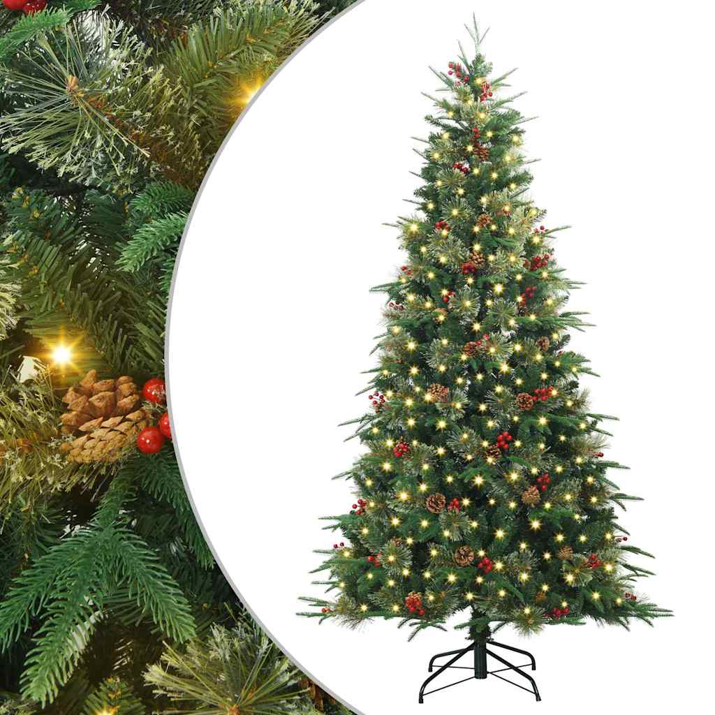 Vidaxl kunstmatige inklapbare kerstboom groen 180 cm pe en pvc