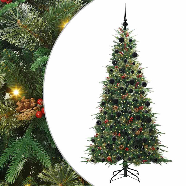 Vidaxl kunstmatige inklapbare kerstboom groen 210 cm pe en pvc