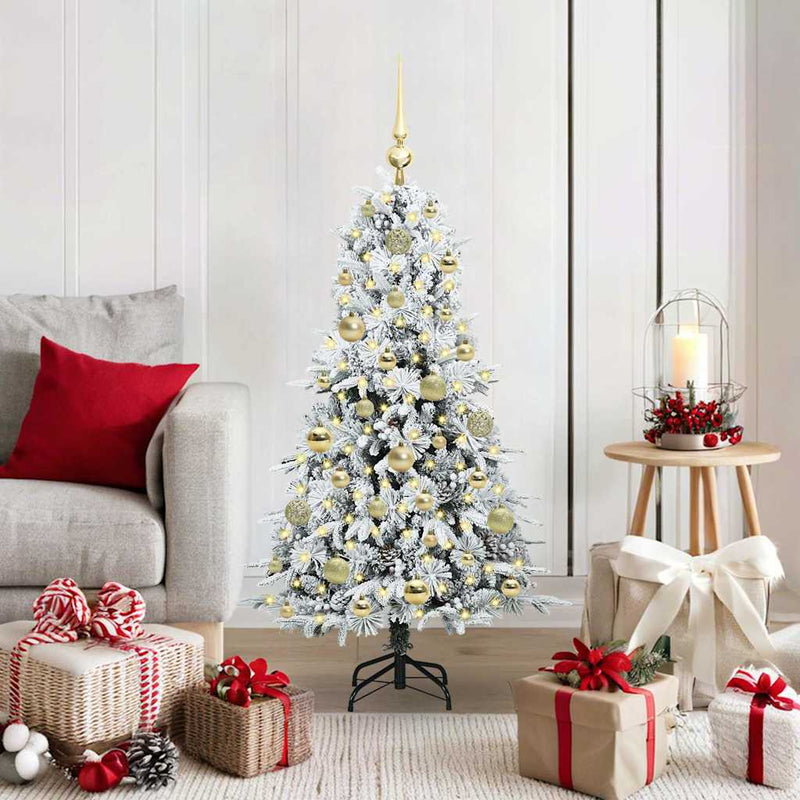 Vidaxl kunstmatige inklapbare kerstboom wit 120 cm pe en pvc