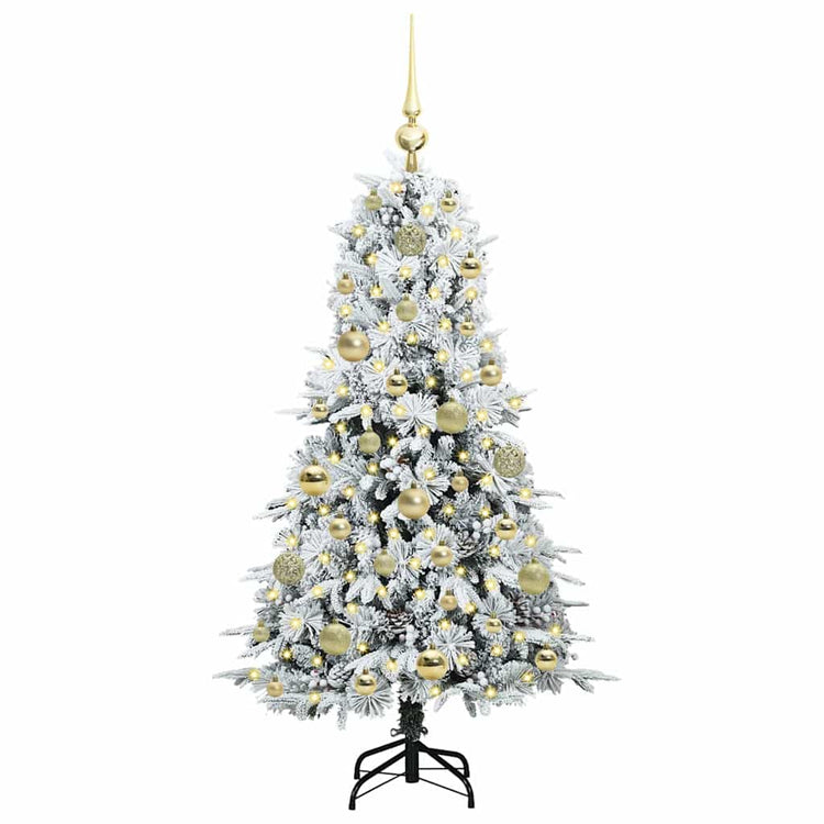 Vidaxl kunstmatige inklapbare kerstboom wit 120 cm pe en pvc