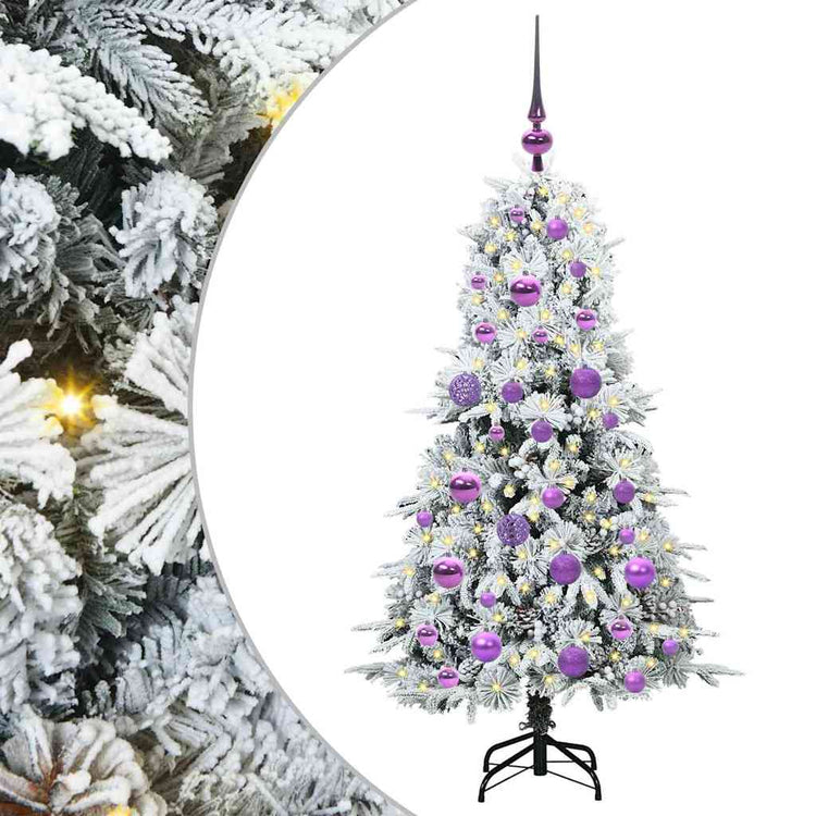 Vidaxl kunstmatige inklapbare kerstboom wit 120 cm pe en pvc