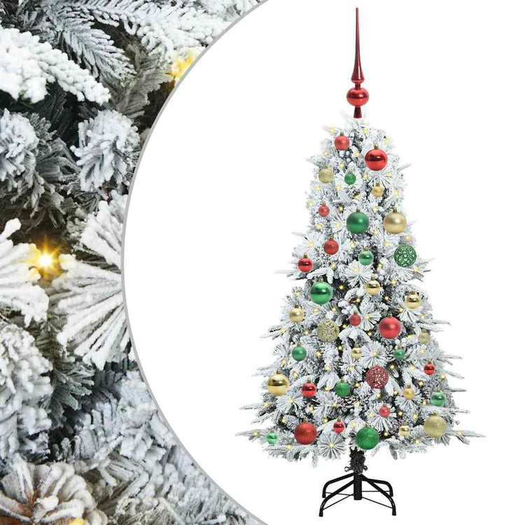 Vidaxl kunstmatige inklapbare kerstboom wit 120 cm pe en pvc